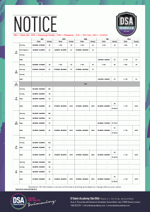 Squad December Training Schedule